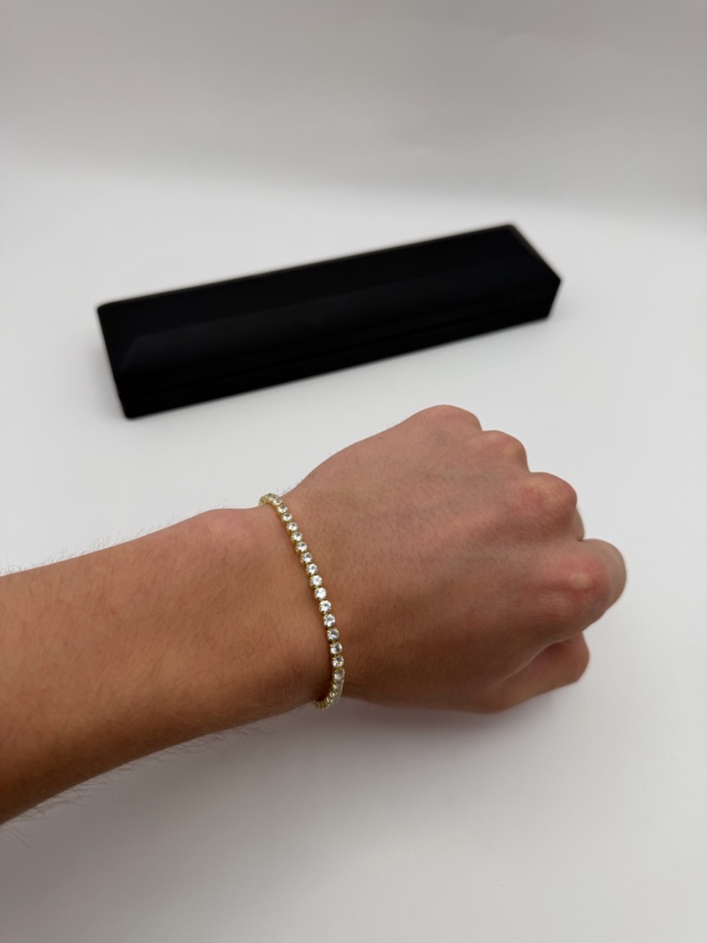 Gold Tennis Bracelet - 3mm - Picture 4 of 6